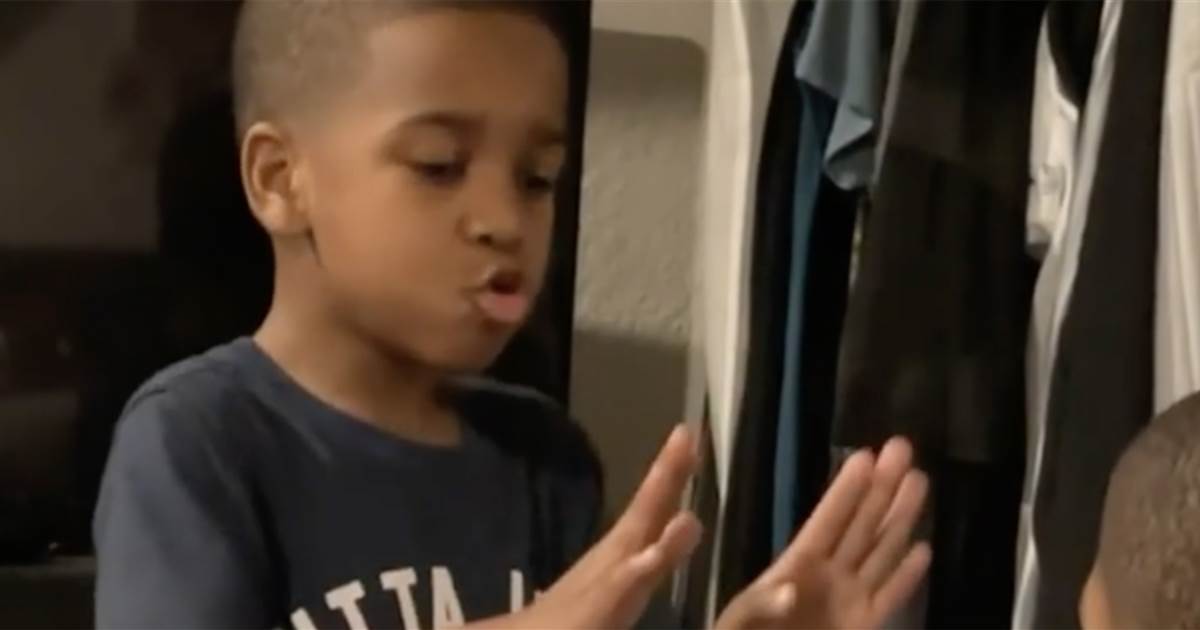 Boy heroically calms little brother down with breathing exercise